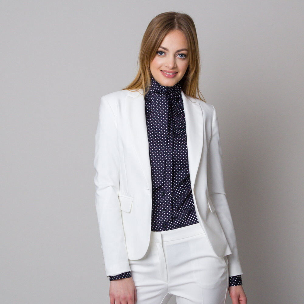 Dámske sako long size bielej farby 14865
