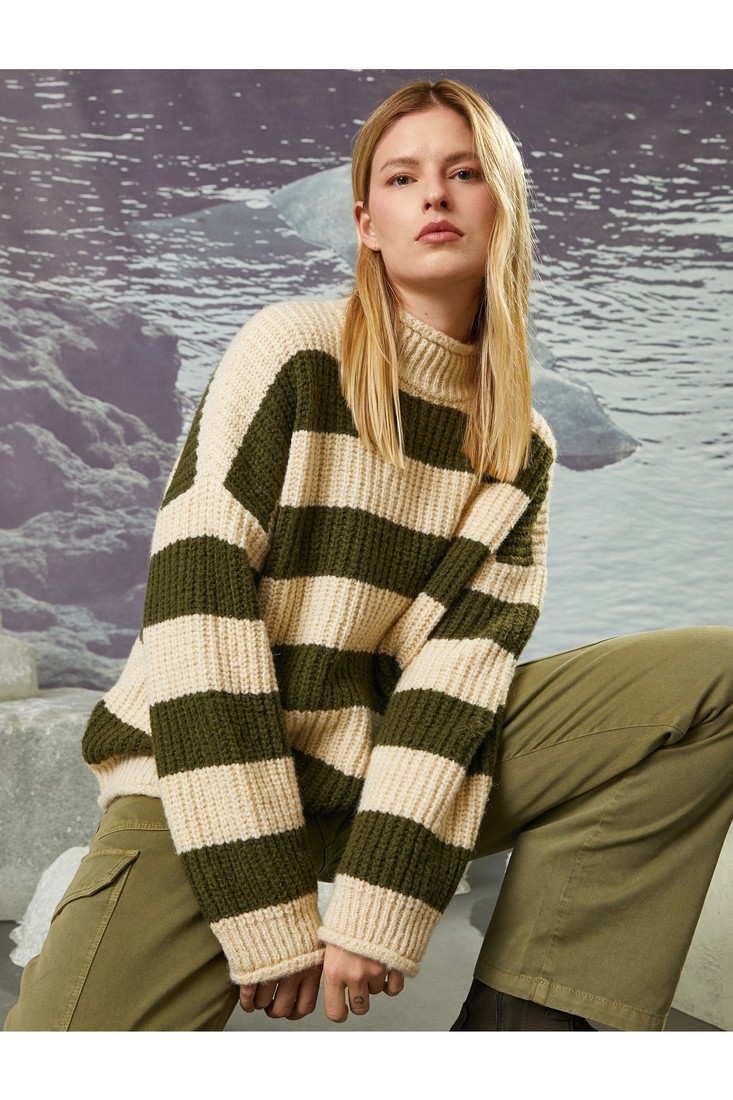 Koton Sweater - Khaki - Oversize
