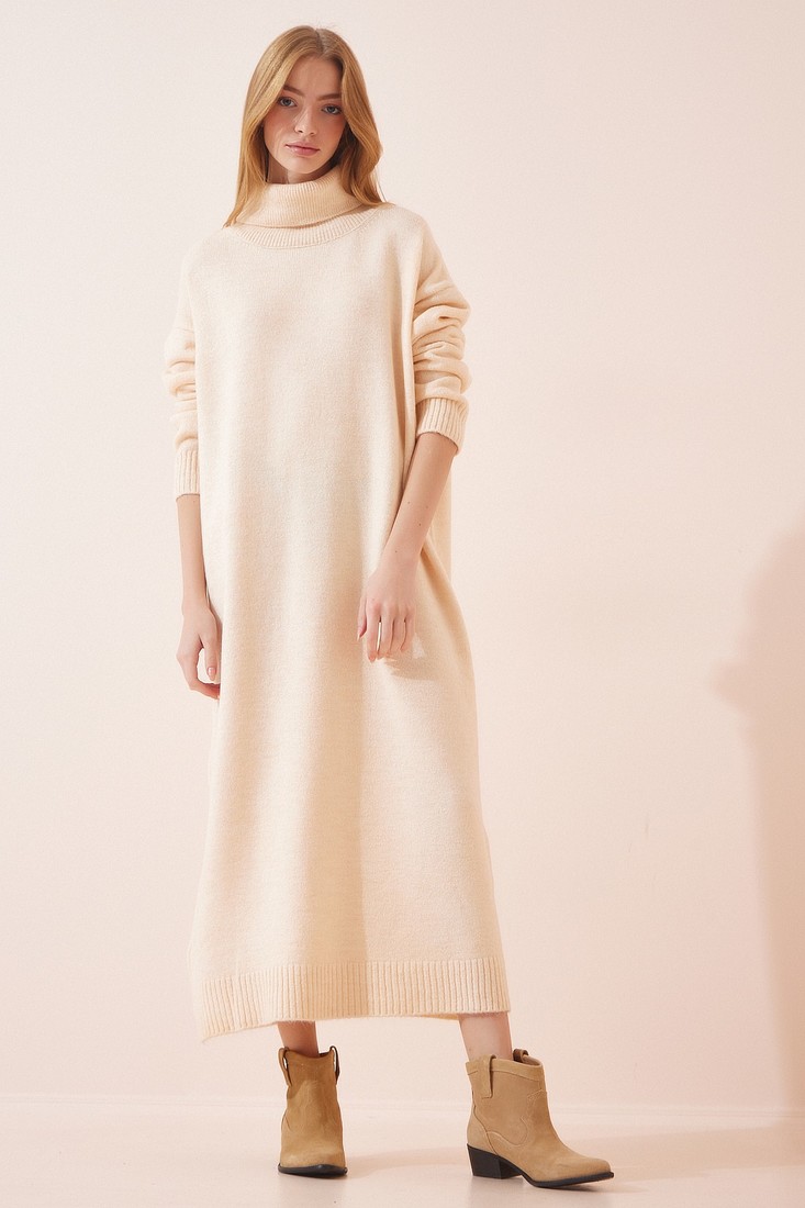Happiness İstanbul Dress - Beige - Basic