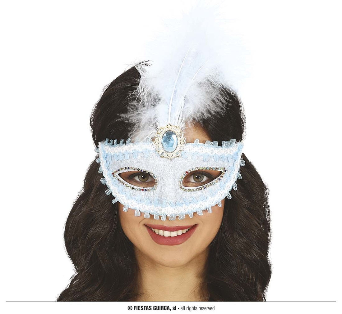 Guirca Škraboška svetlo modrá s pierkom