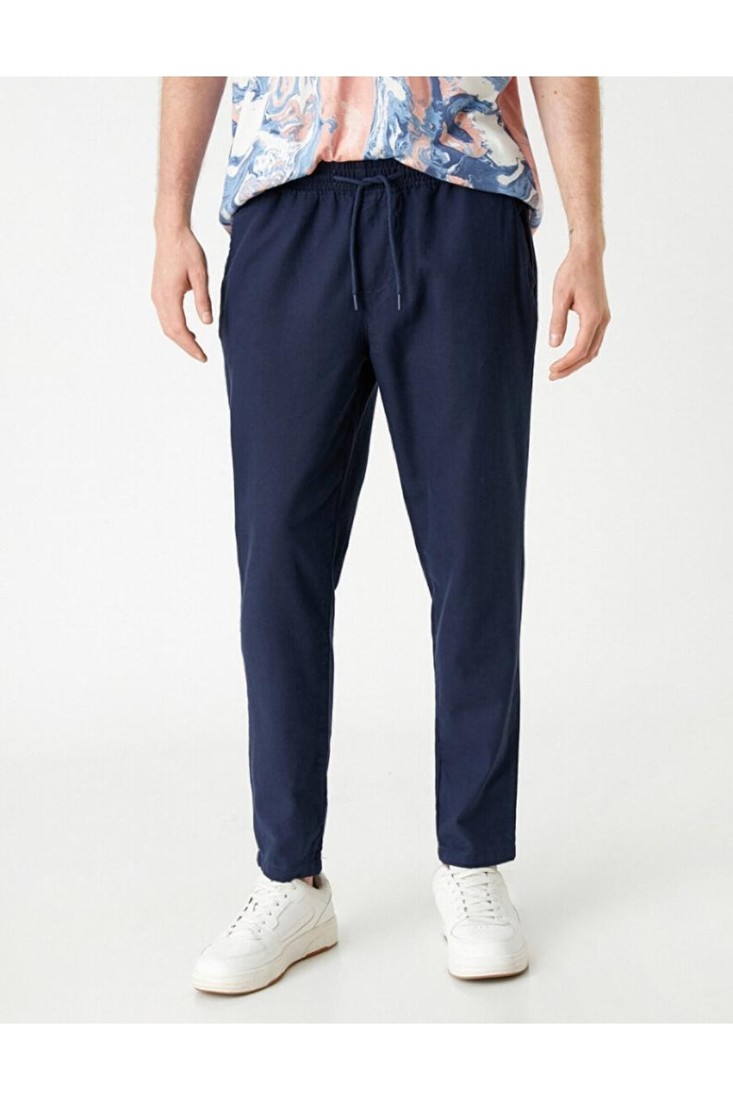 Koton Pants - Navy blue - Straight