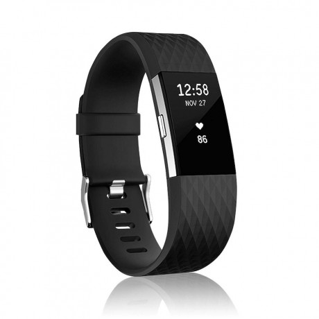 Fitbit Charge 2 Silicone Diamond (Small) remienok, Black (SFI002C16)