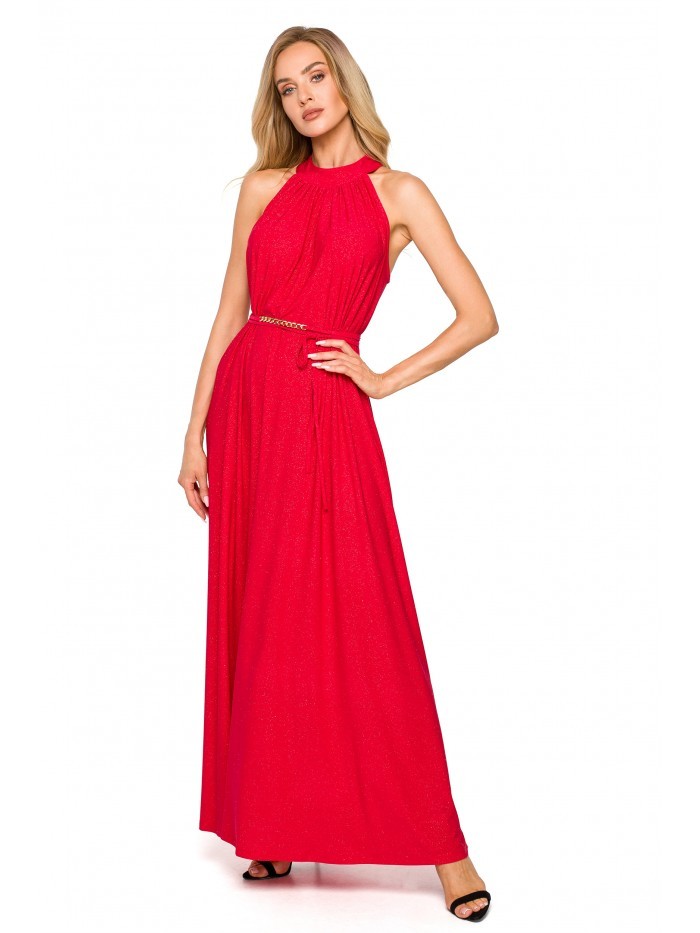 M721 Halter neck maxi dress - red EU UNI