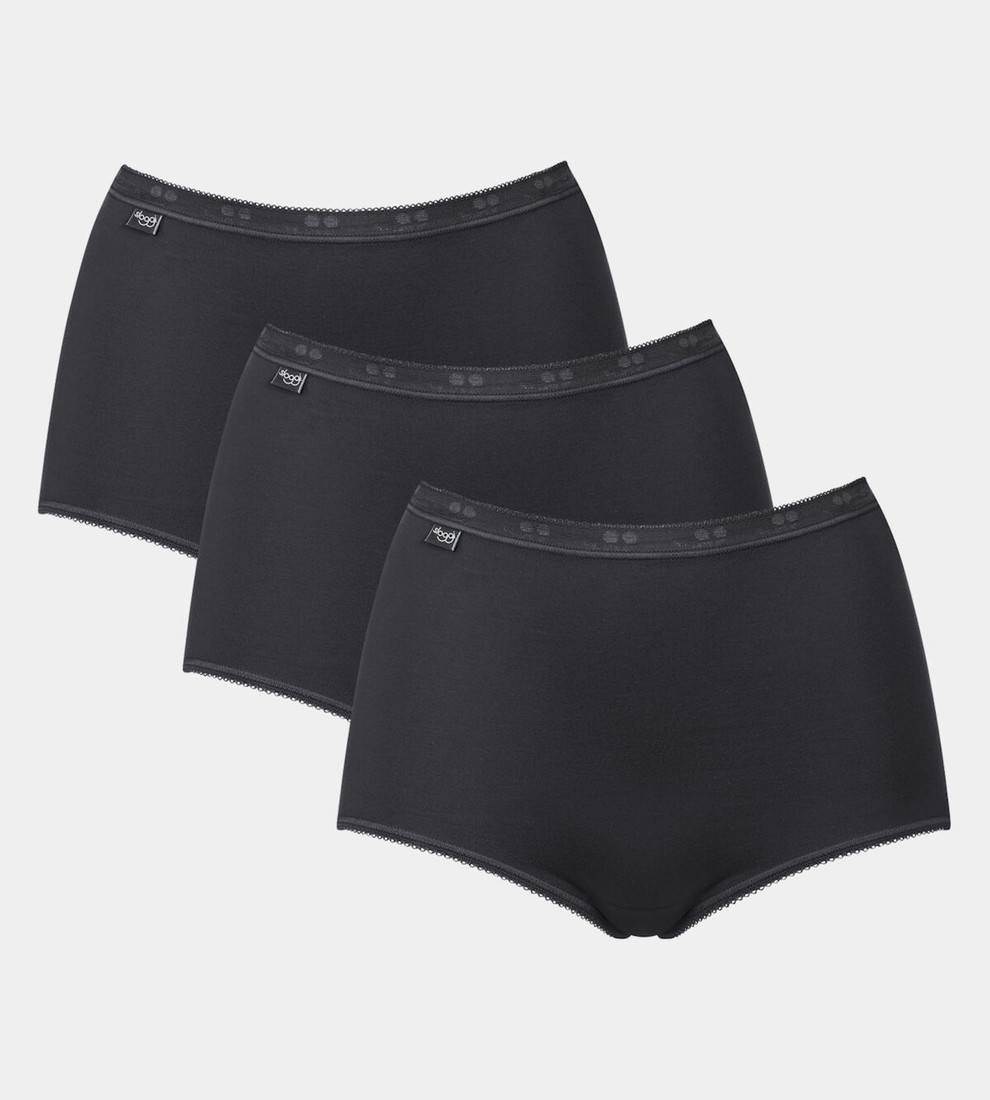 Dámské kalhotky Basic+ Maxi 3P černé - Sloggi 42 černá