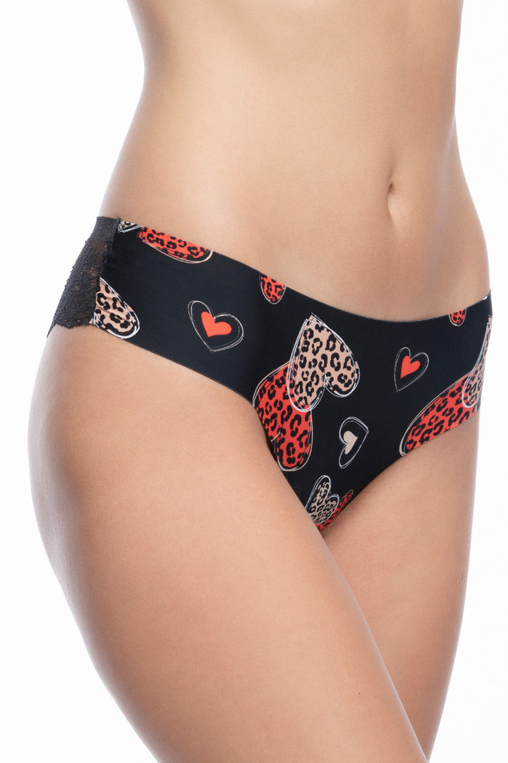 Figi Julimex Tanga Wild Hearts S-XL černá XL