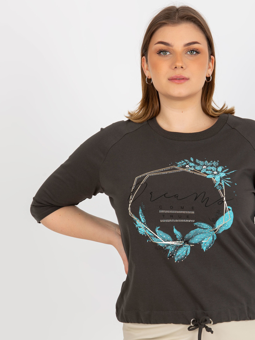 Dámska blúzka RV BZ 8458.01P tmavá khaki - FPrice jedna velikost