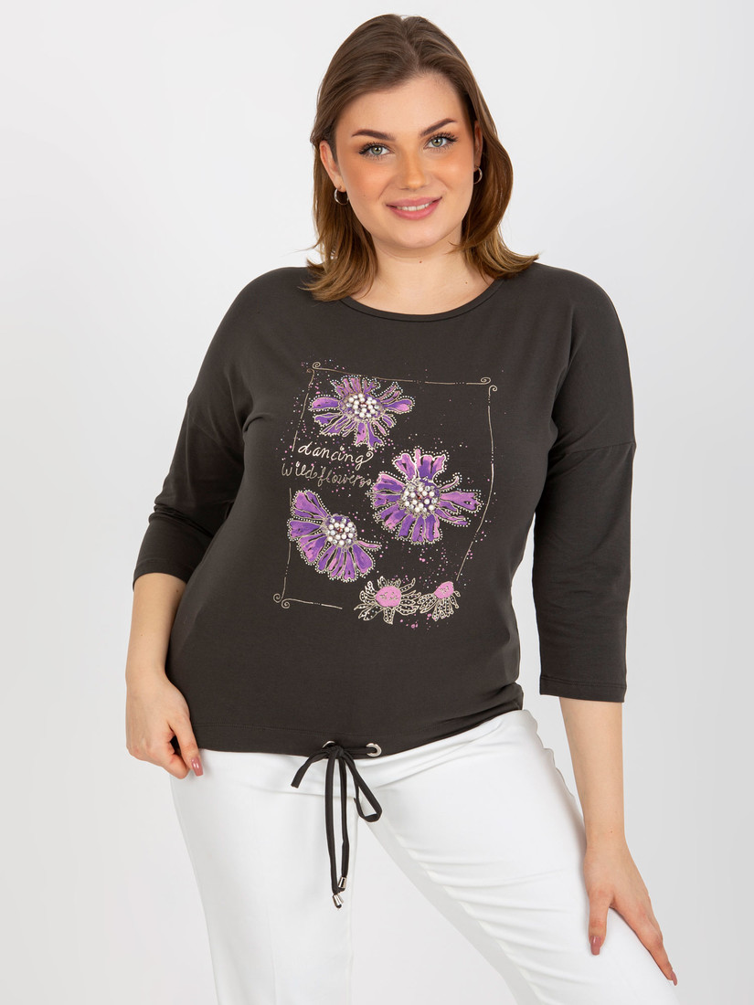 Dámska blúzka RV BZ 8457.47P tmavá khaki - FPrice jedna velikost