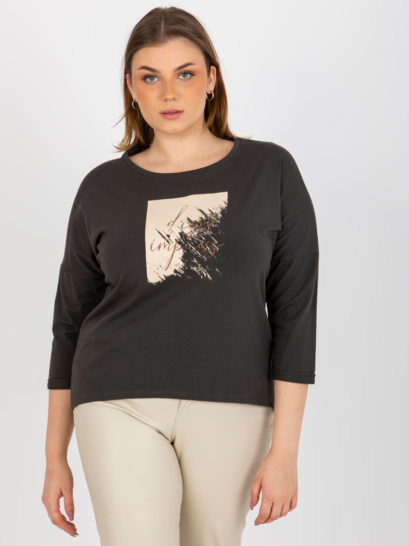 Dámska blúzka RV BZ 8484.15P tmavá khaki - FPrice jedna velikost