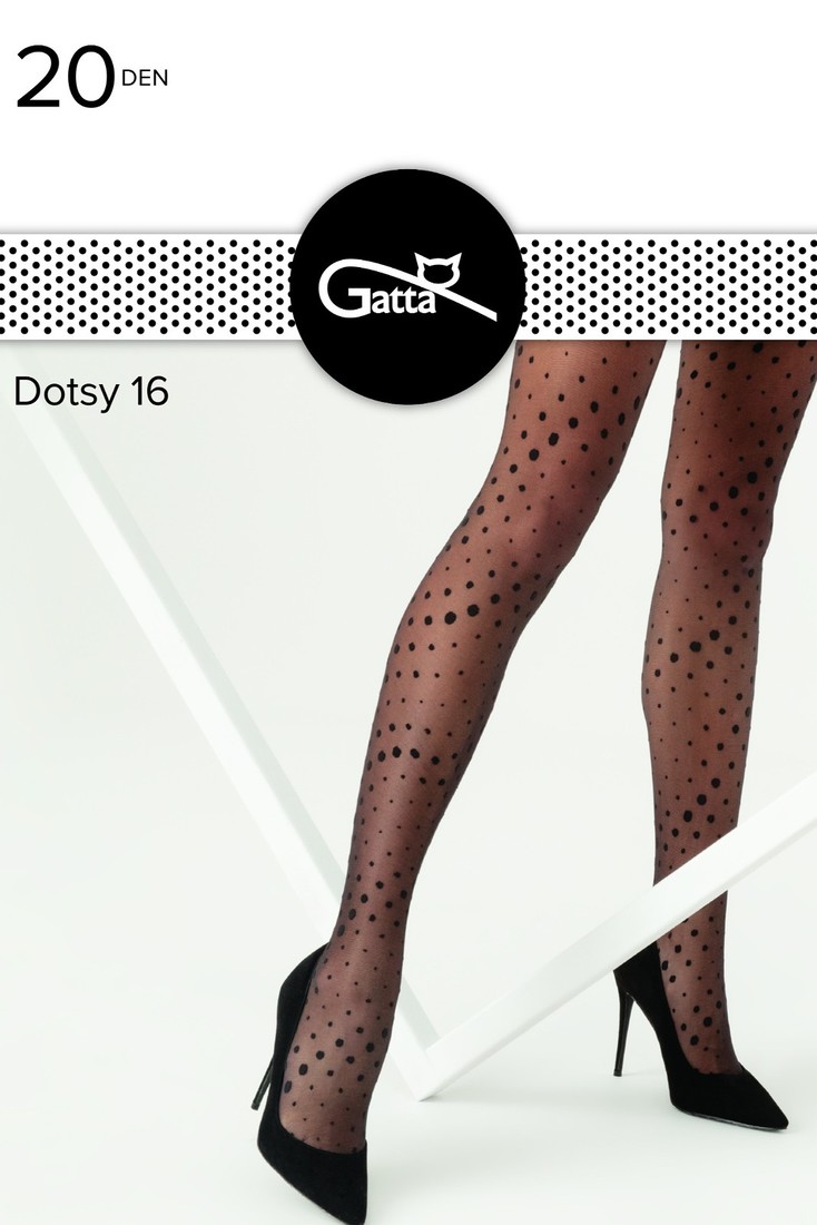 Rajstopy Gatta Dotsy wz.16 20 den 2-4 nero 2-S