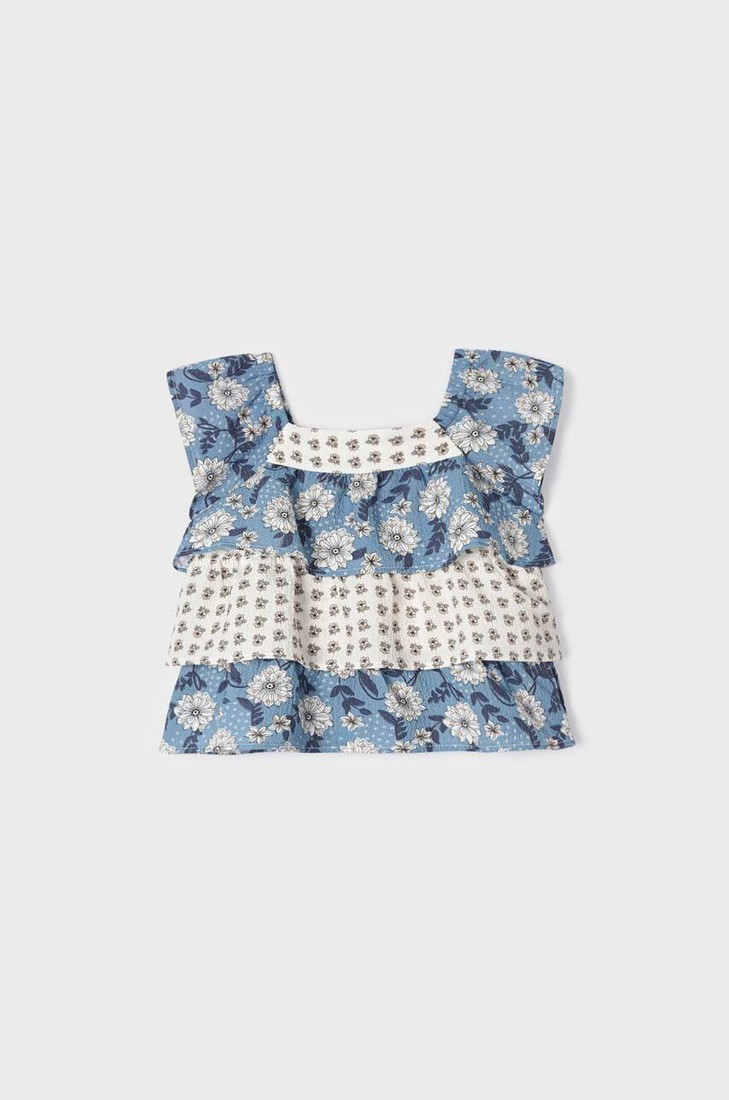 Detská blúzka Mayoral tmavomodrá farba, vzorovaná