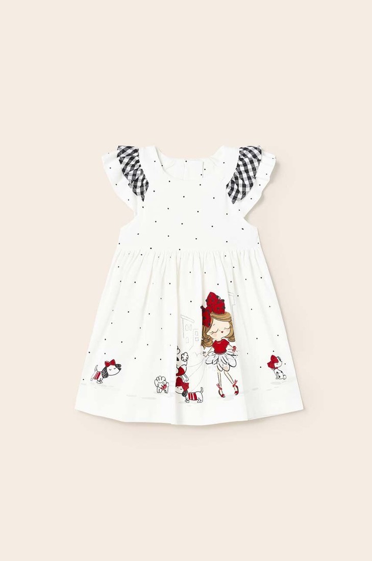 Šaty pre bábätká Mayoral červená farba, mini, áčkový strih