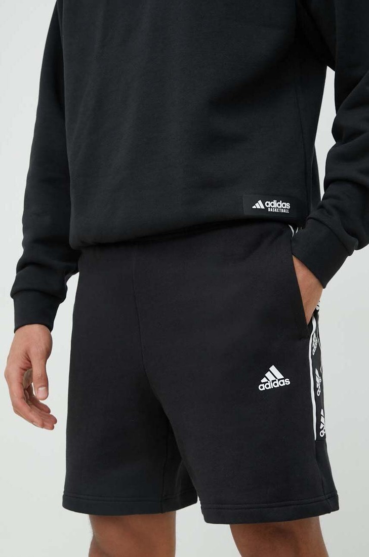 Bavlnené šortky adidas čierna farba