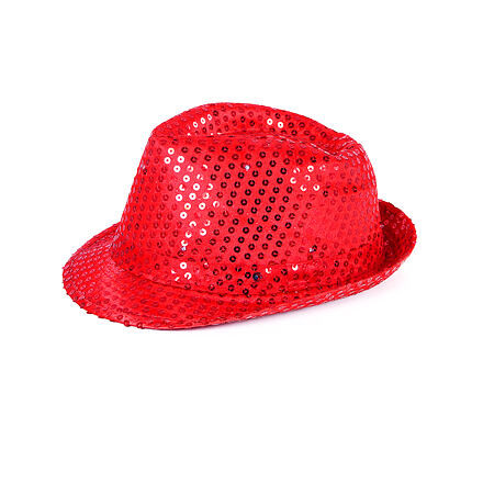 Rappa Klobúk disco červený s LED svetlom pre dospelých