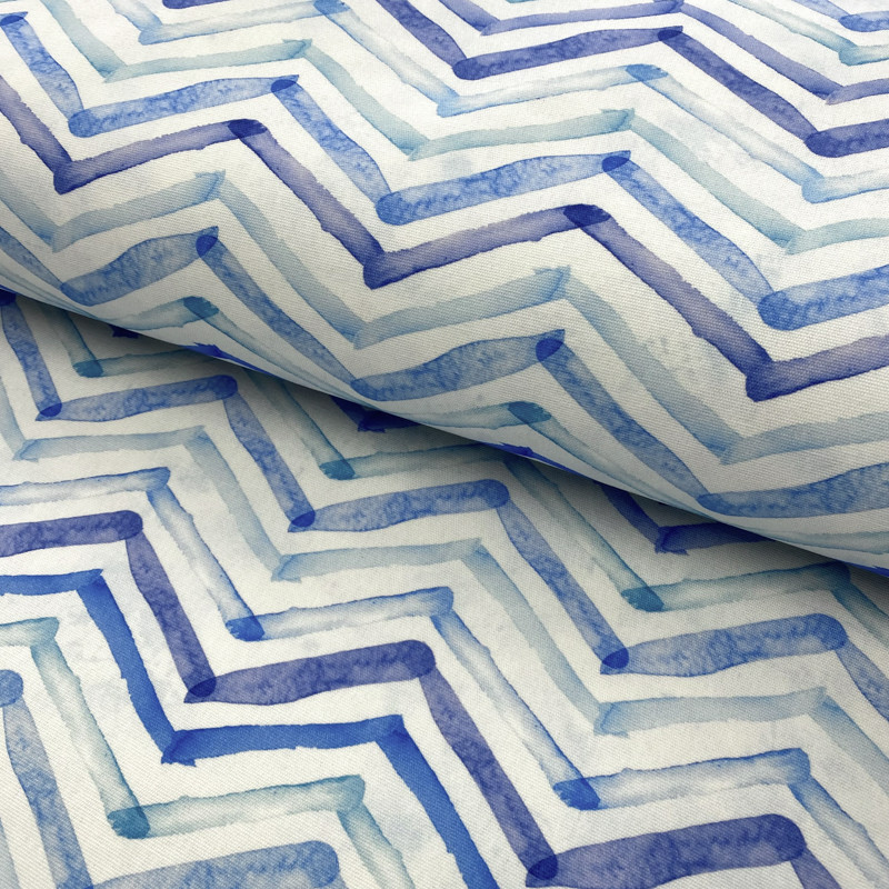 Dekoračná látka s teflonovou úpravou WATERCOLOUR ZIGZAG