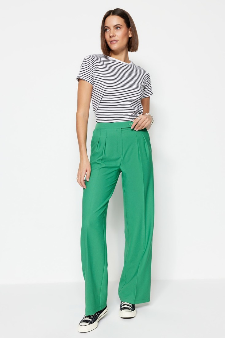 Trendyol Pants - Green - Wide leg