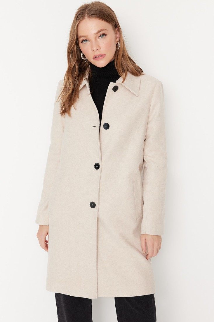 Trendyol Coat - Beige - Double-breasted