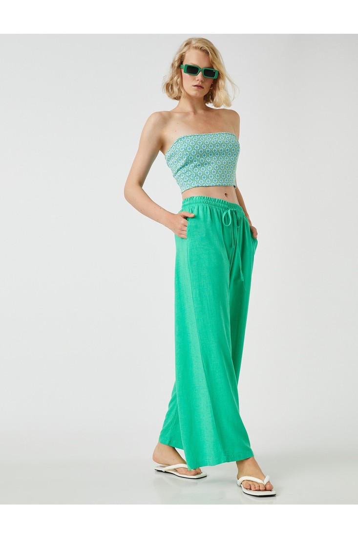 Koton Pants - Green - Wide leg