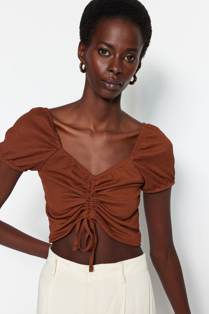 Trendyol Blouse - Brown - Fitted
