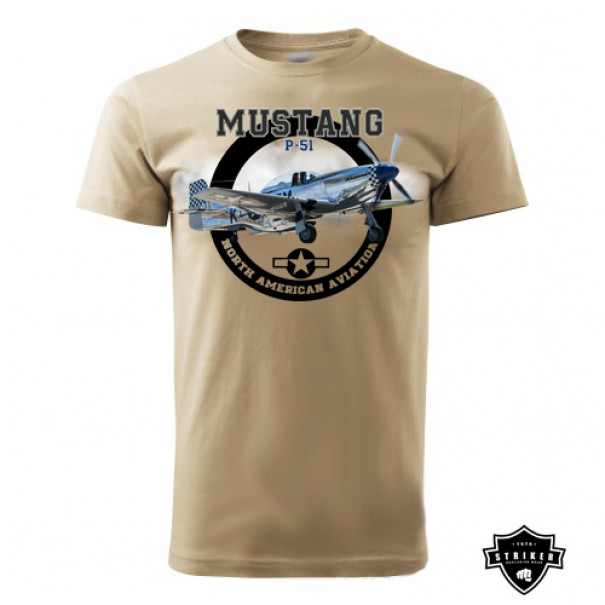 Triko Striker Mustang P-51 - béžové, S