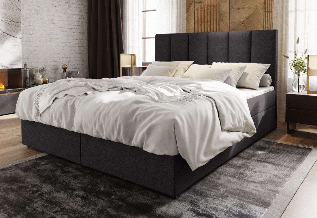 Expedo Čalúnená posteľ boxspring KARDI, 180x200, sawana 05 + topper