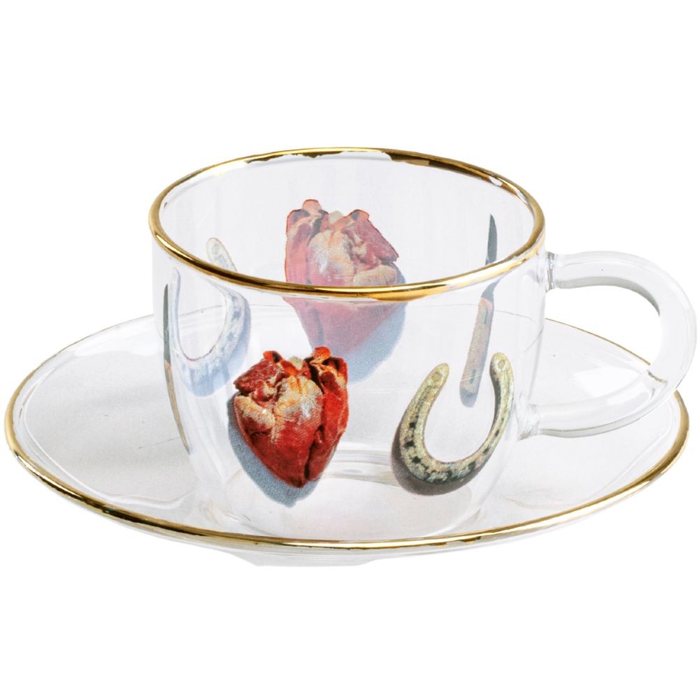 Šálka na espresso s podšálkou TOILETPAPER I LOVE YOU Seletti 50 ml