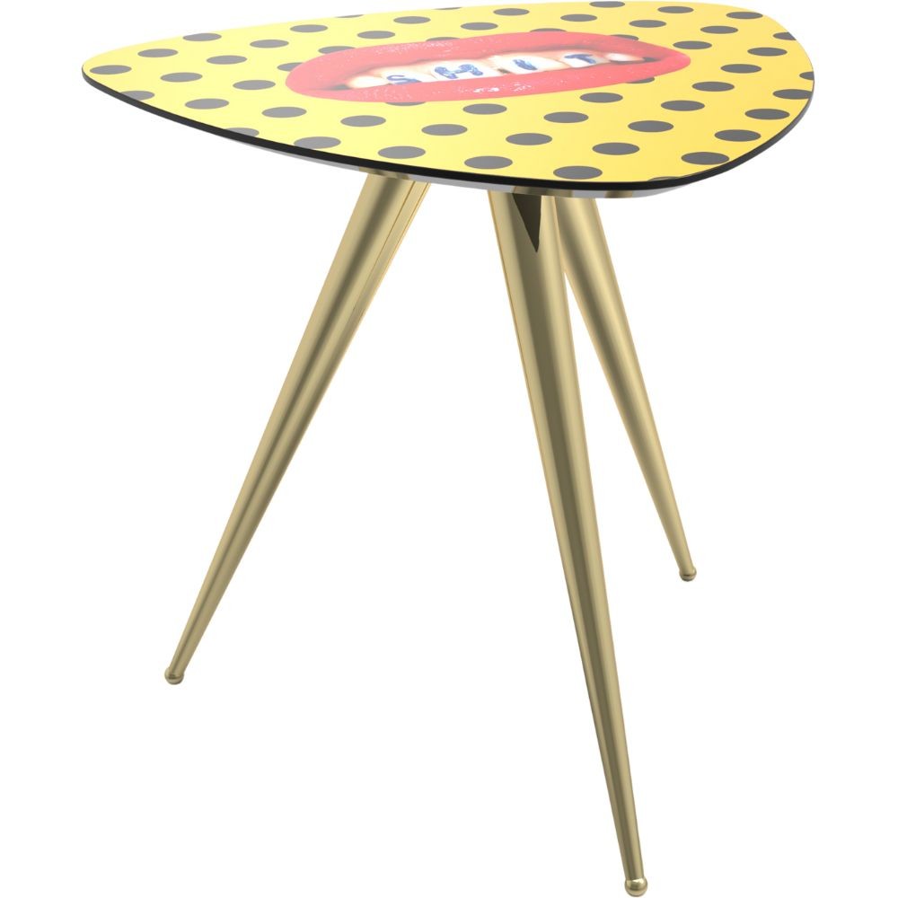 Skladací stôl TOILETPAPER SHIT Seletti 57 x 48 cm žltý