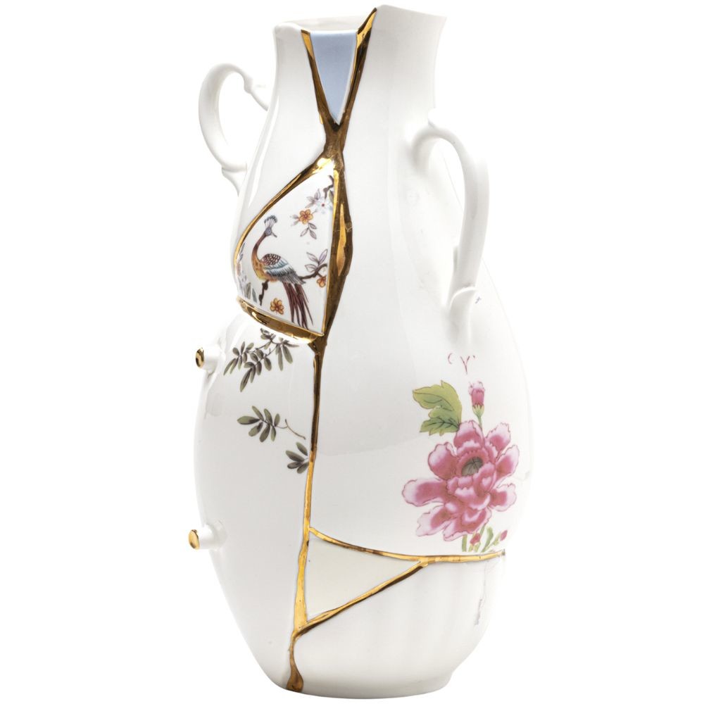 Váza KINTSUGI Seletti 32 cm biela