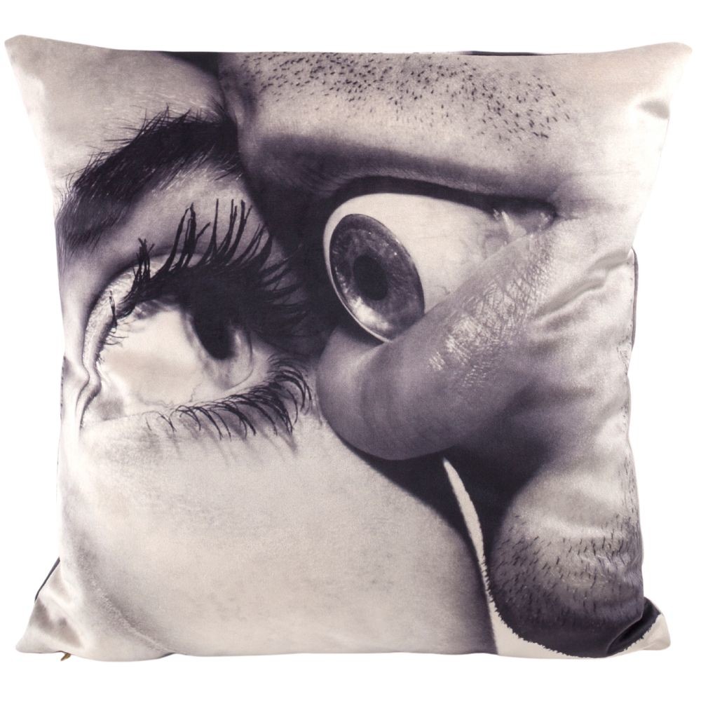 Vankúš TOILETPAPER EYE & MOUTH Seletti 50 x 50 cm sivý
