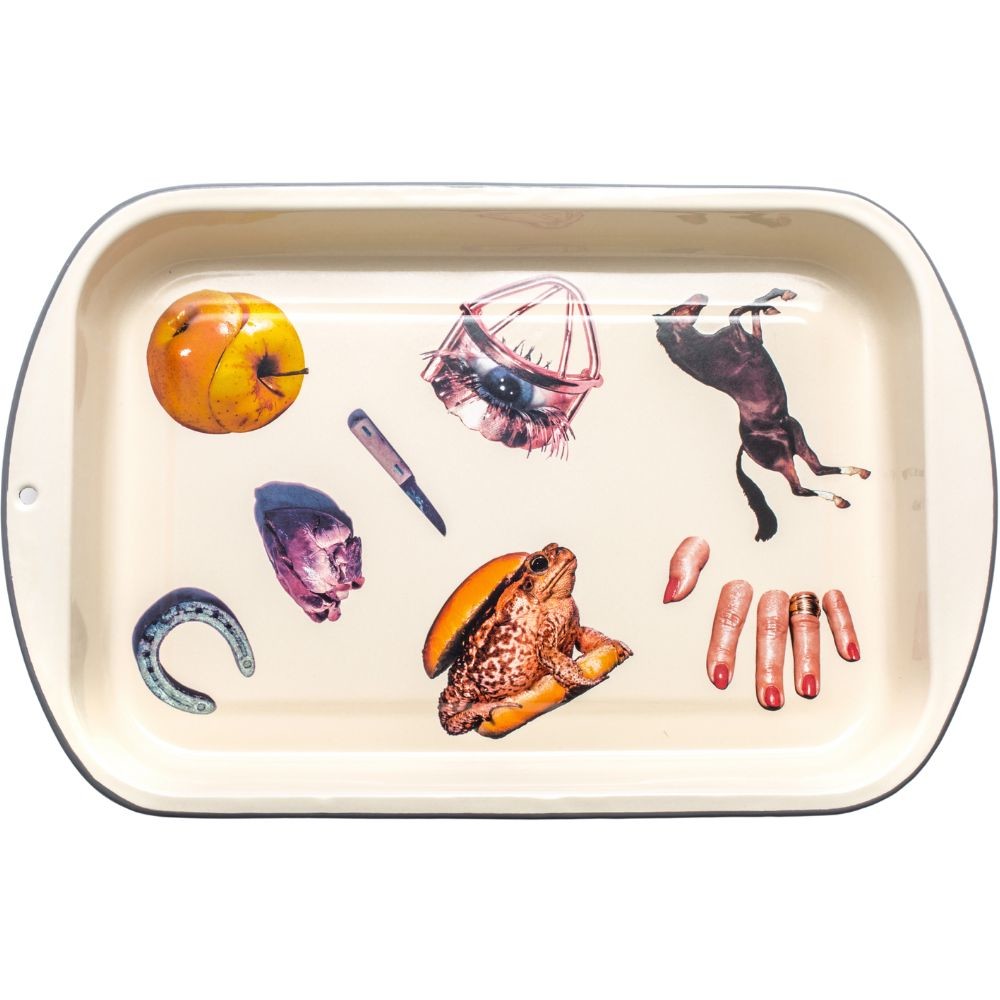 Smaltovaný plech na pečenie TOILETPAPER Seletti 56 x 29 cm béžový