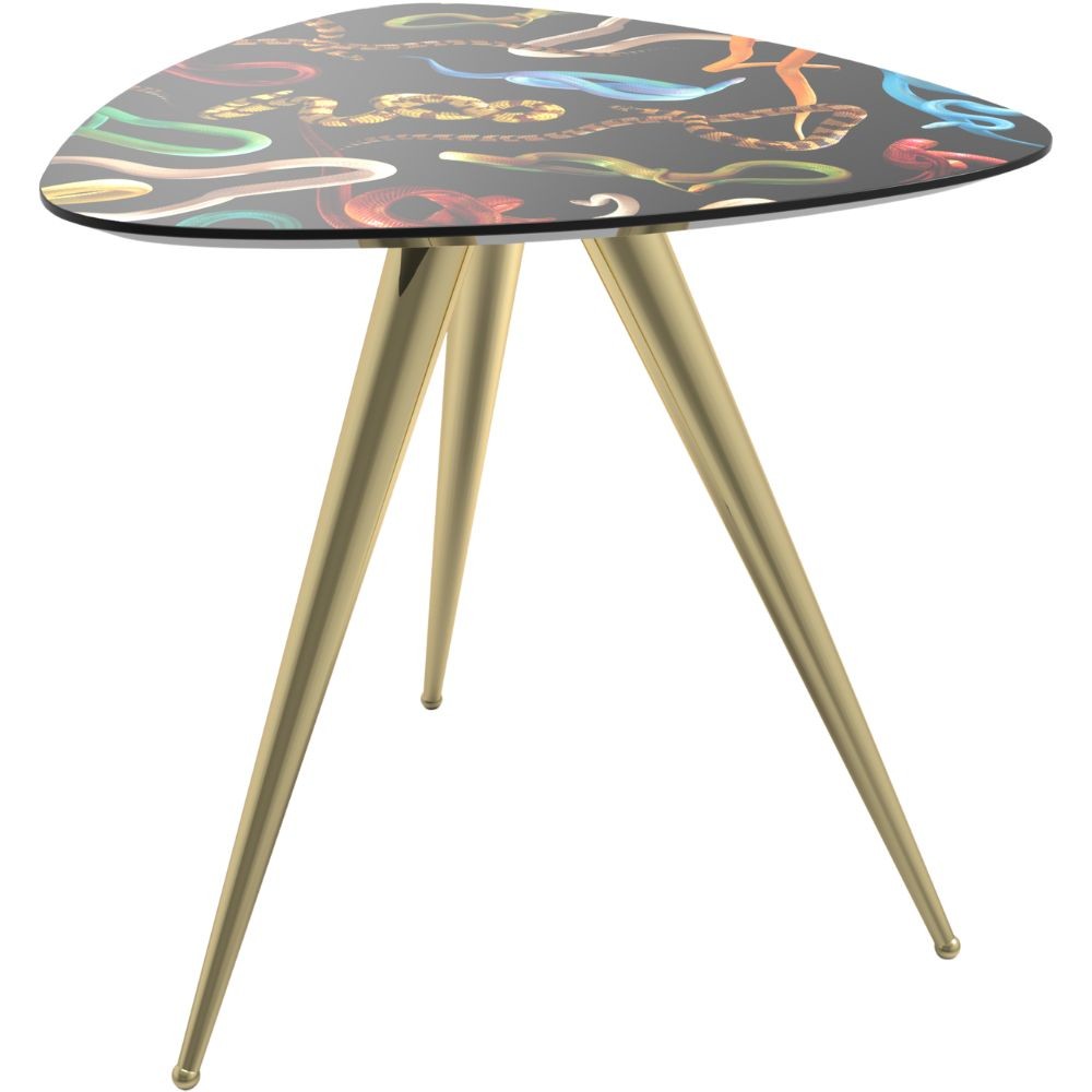 Skladací stôl TOILETPAPER SNAKES Seletti 57 x 48 cm čierny