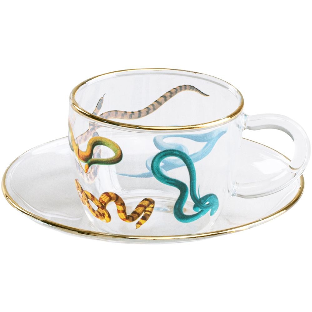 Šálka na espresso s podšálkou TOILETPAPER SNAKES Seletti 50 ml
