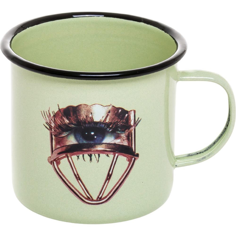 Smaltovaný hrnček TOILETPAPER EYE Seletti 10 cm zelený