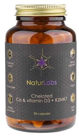 Naturlabs vápnik chelátový + d3 & k2 90 kapsúl