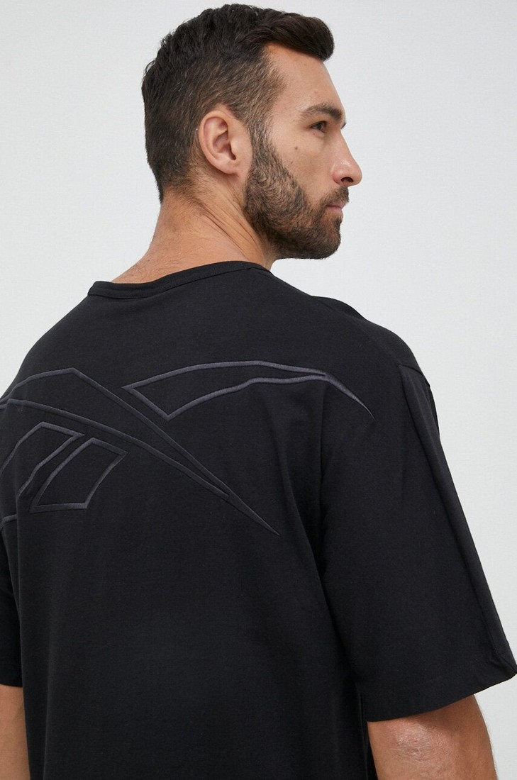 Tričko Reebok Classic pánske, čierna farba, s potlačou