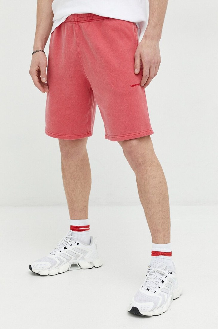 Šortky Superdry pánske, ružová farba