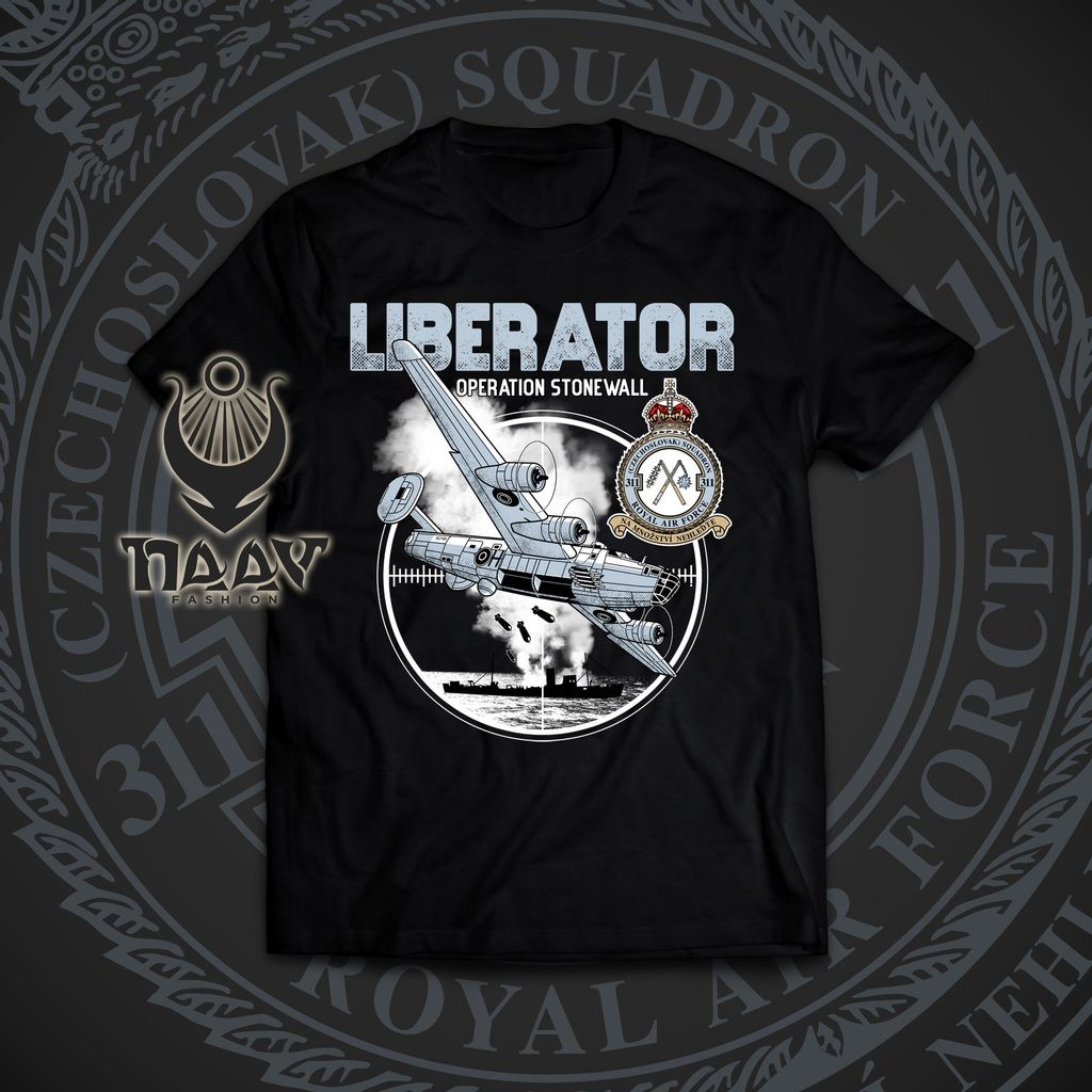Triko Naav Liberator 311. československá peruť - čierne, 3XL
