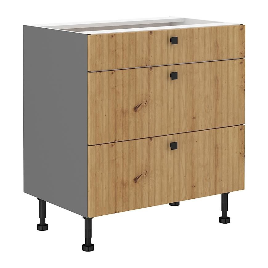 Kuchynská skrinka AVA dub artisan/antracitová 80d 3s bb