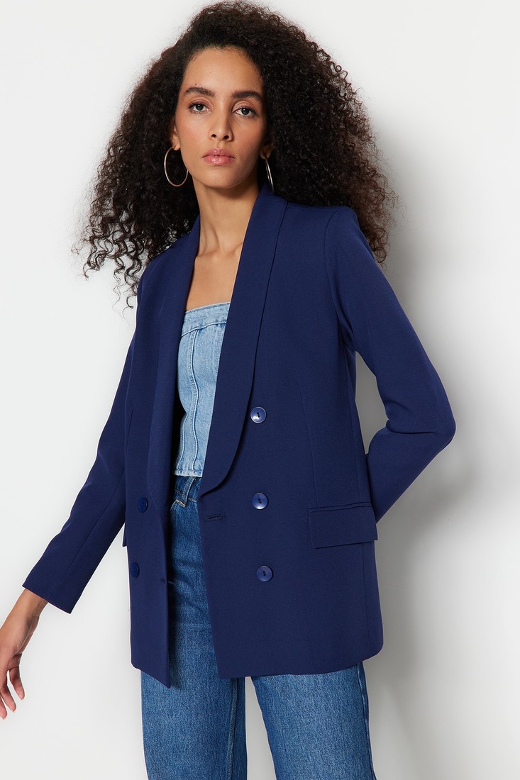 Trendyol Blazer - Navy blue - Regular