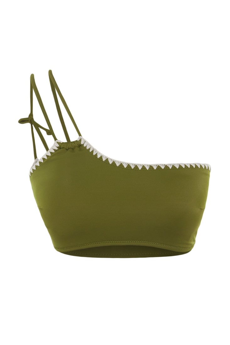 Trendyol Bikini Top - Khaki - Plain