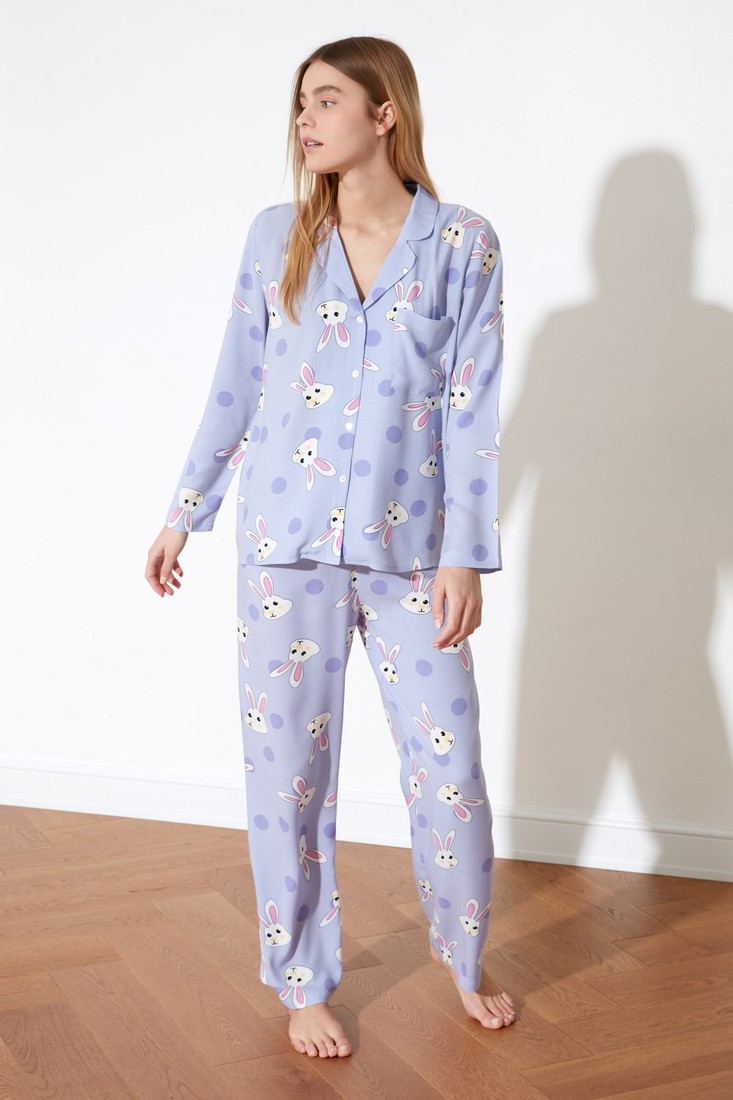 Dámske pyžamo Trendyol THMAW21PT0048/Navy blue