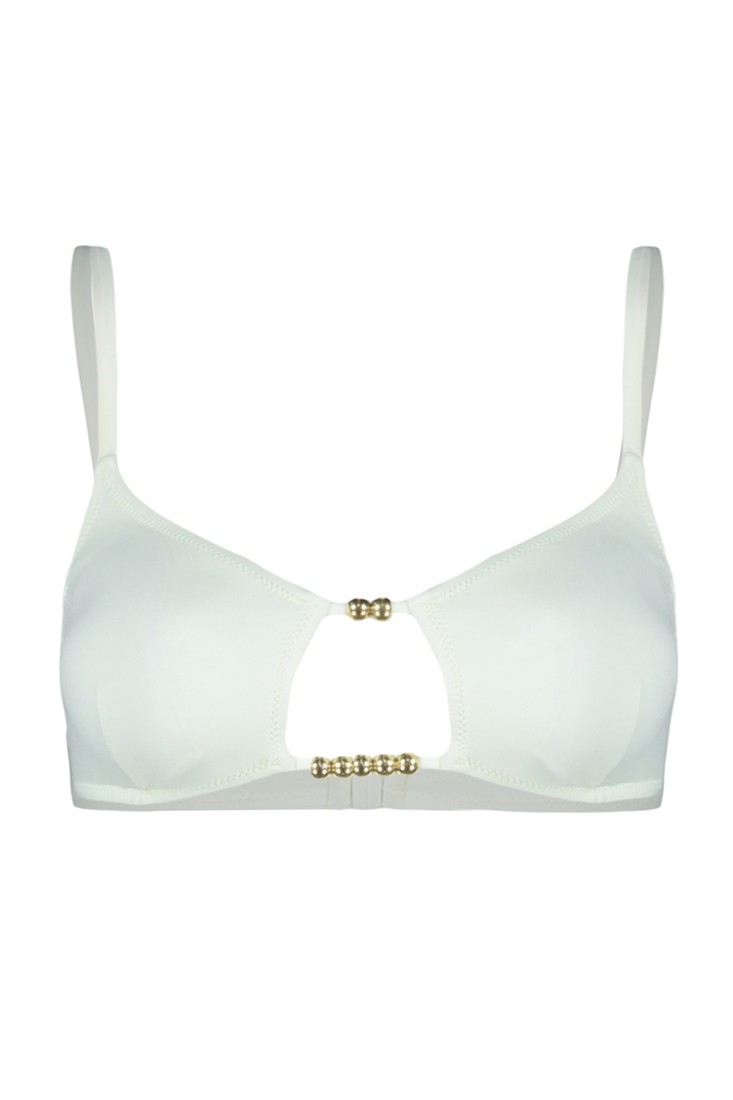 Trendyol Bikini Top - Ecru - Plain