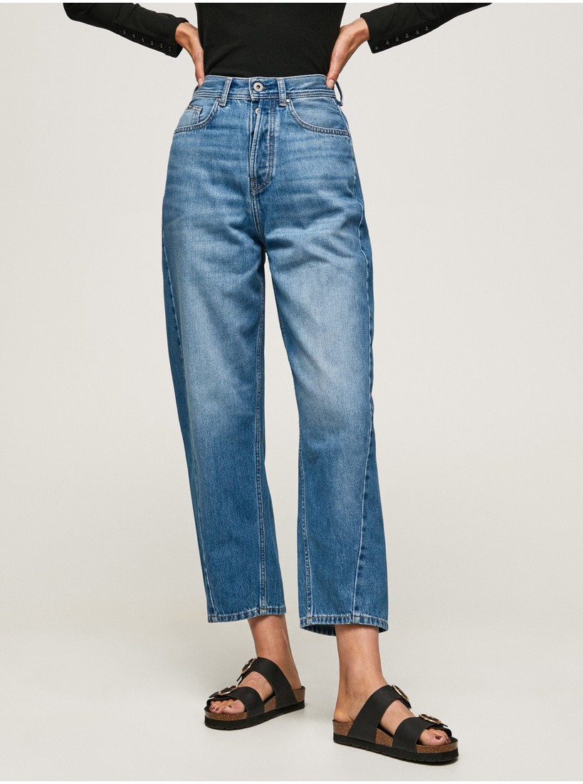 Pepe Jeans Addison Blue Wide Jeans Women's Short Jeans - Women
