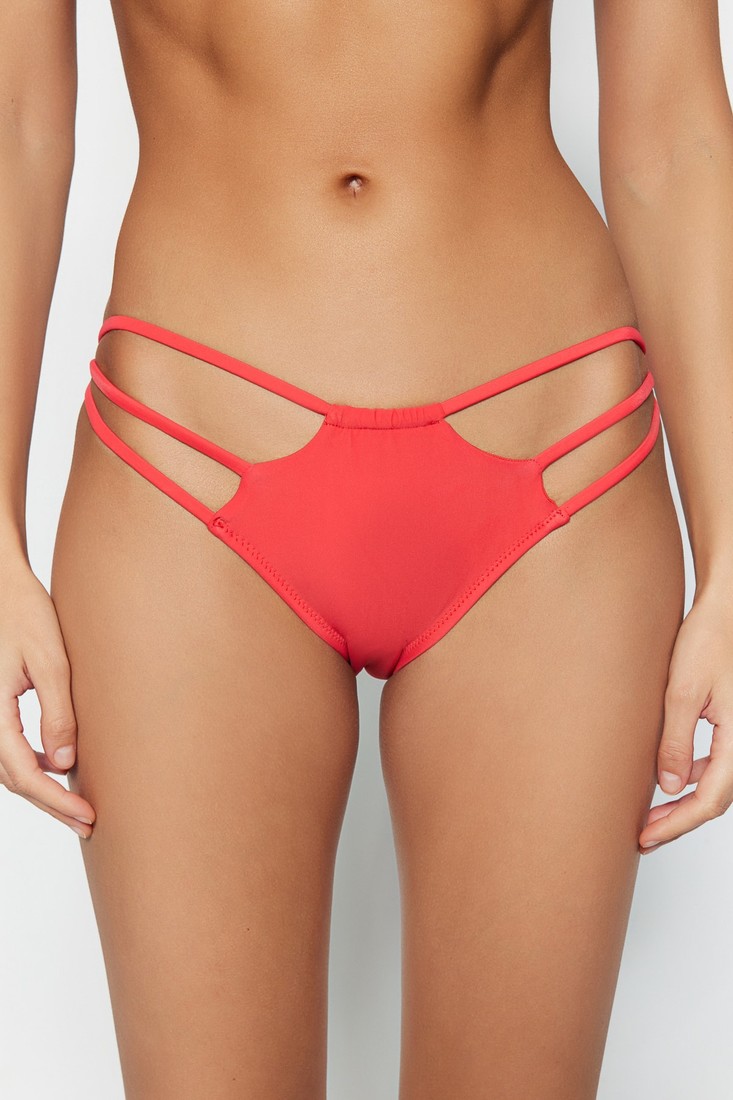 Trendyol Bikini Bottom - Red - Plain