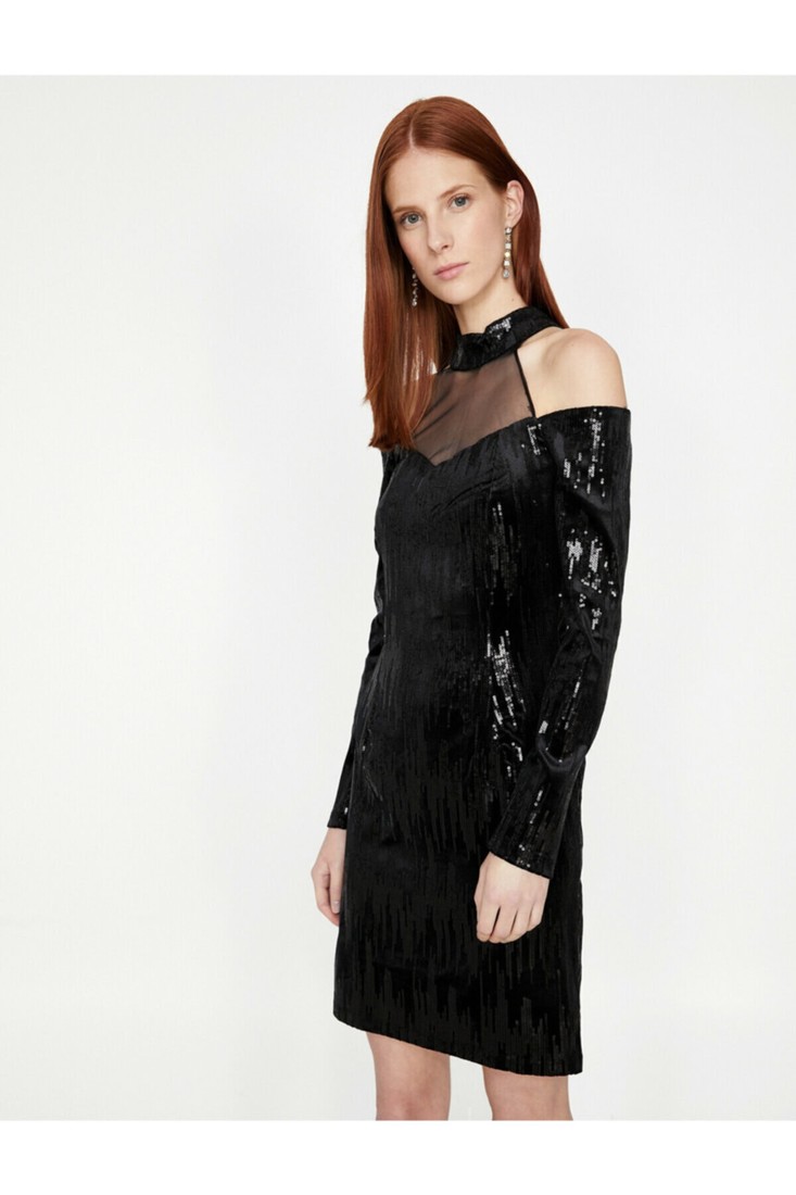 Koton Evening & Prom Dress - Black - Off-shoulder