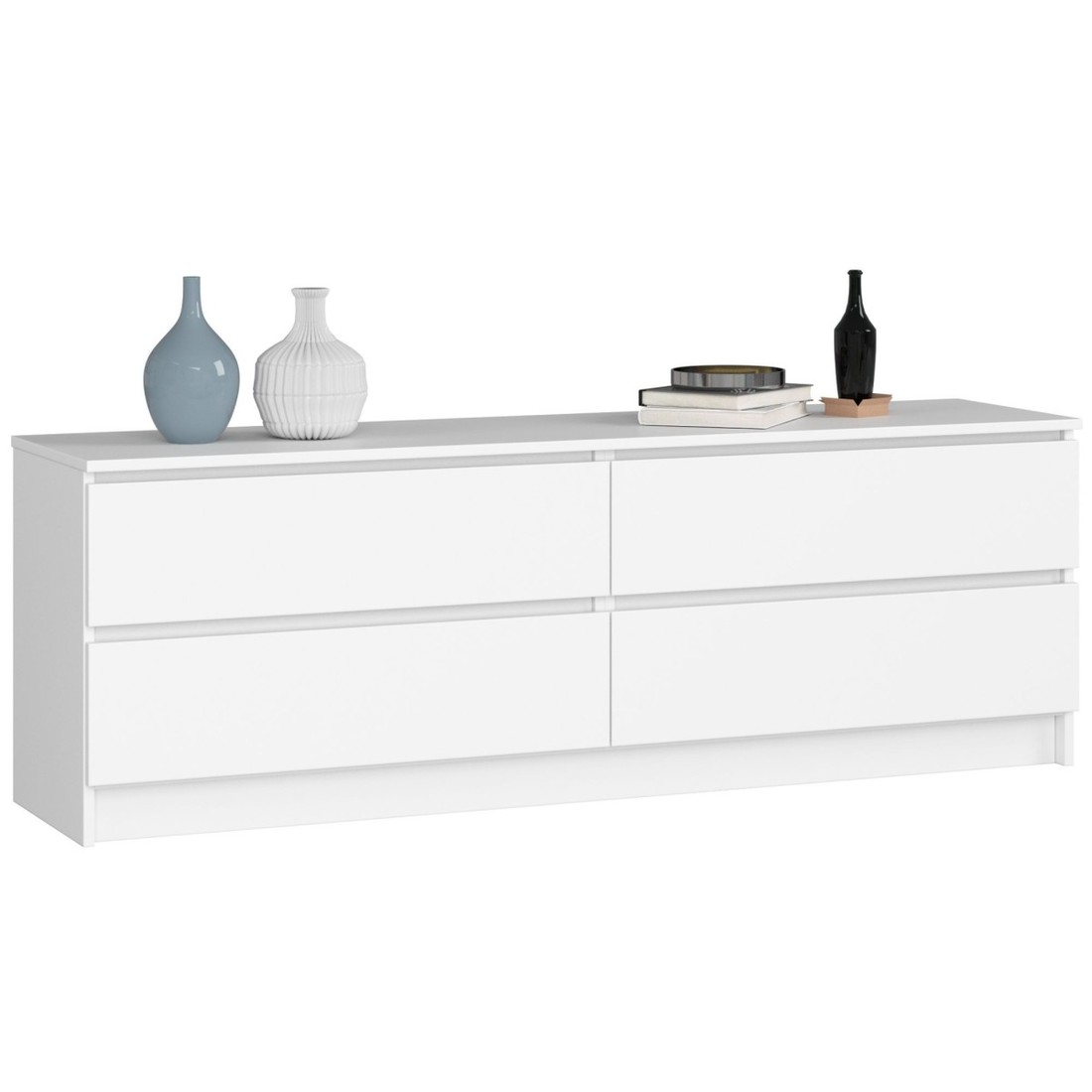 KOMODA Kuba 160 cm - 4 šuplíky - bílá