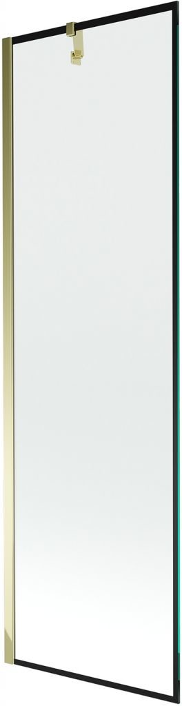 MEXEN/S - Next vaňová zástena FIX 60 x 150 cm, čierna dekor, zlatá 895-060-000-00-70-50