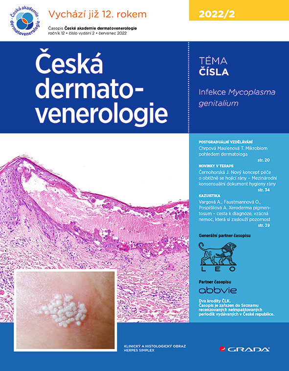 Česká dermatovenerologie 2/22, Hercogová Třešňák Jana