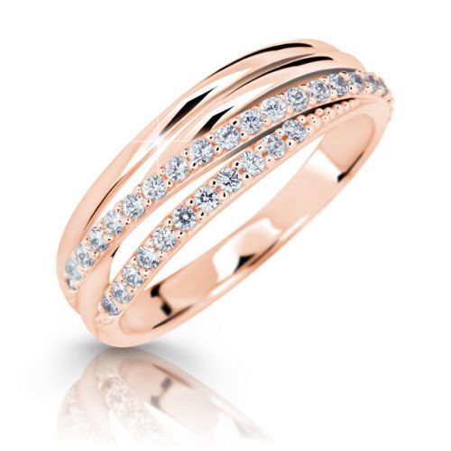 Cutie Jewellery Trblietavý prsteň z ružového zlata Z6716-3352-10-X-4 48 mm