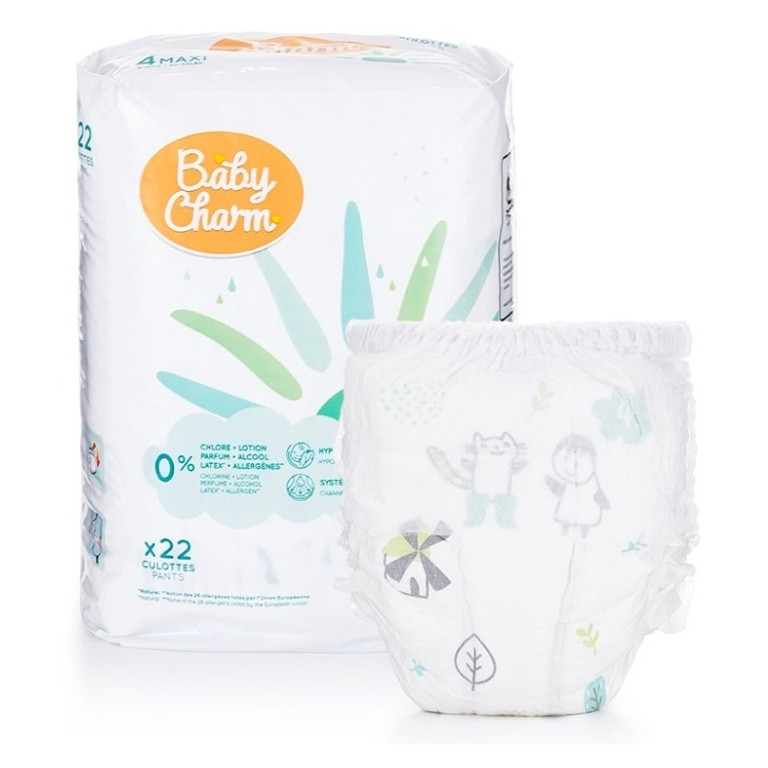 BABY CHARM Super Dry Flex Maxi Pant veľ. 4 nohavičkové plienky 9-15 kg 22 ks