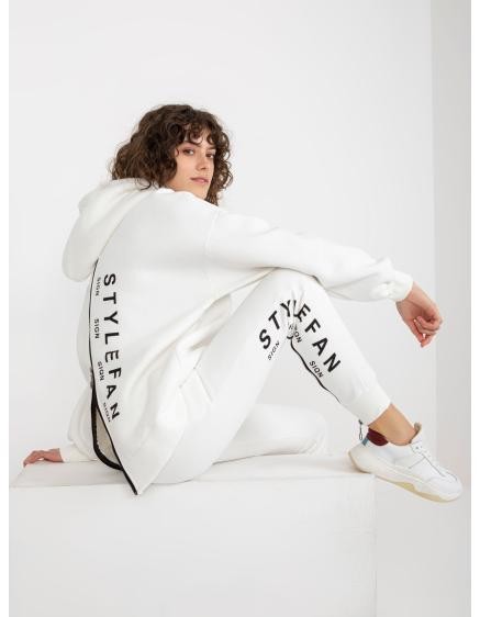 Dámska súprava tepláková s nápismi a zipsami AVERY ecru